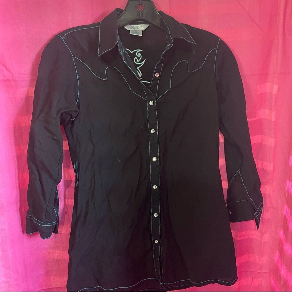 Girls‎ Rock 47 Long Sleeve Pearl Snap Shirt Dress! Medium 8 10 Western Cowgirl